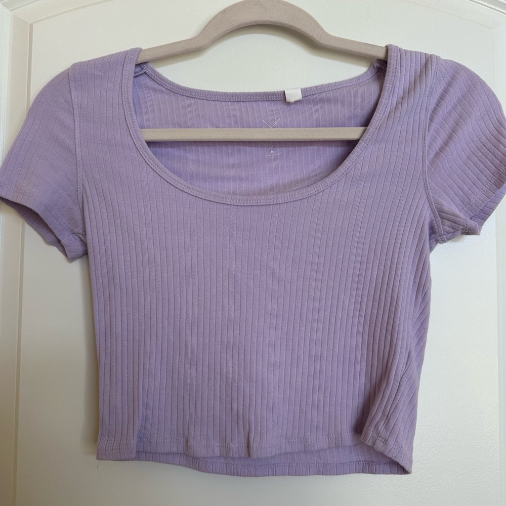 Lavender Ribbed Women's Top